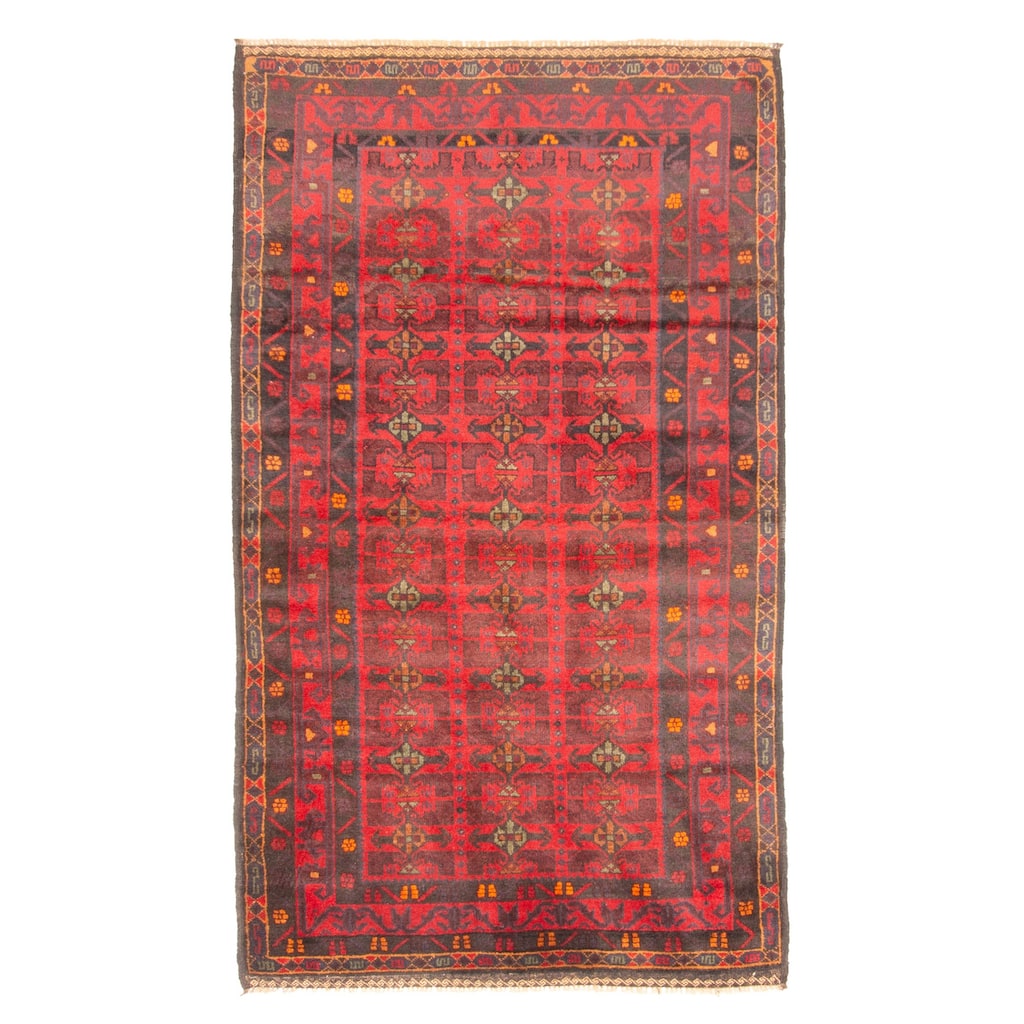 ECARPETGALLERY Hand-knotted Teimani Red Wool Rug - 3'5 x 5'10