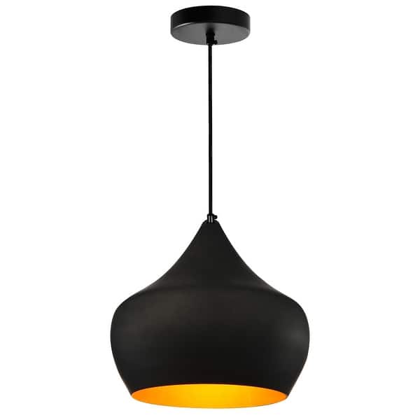 slide 2 of 7, Dynamic 15 Inch 1 Light Down Pendant With Black Finish Black