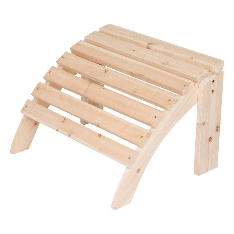 Laguna Wood Outdoor Patio Adirondack Chair Ottoman - Natural