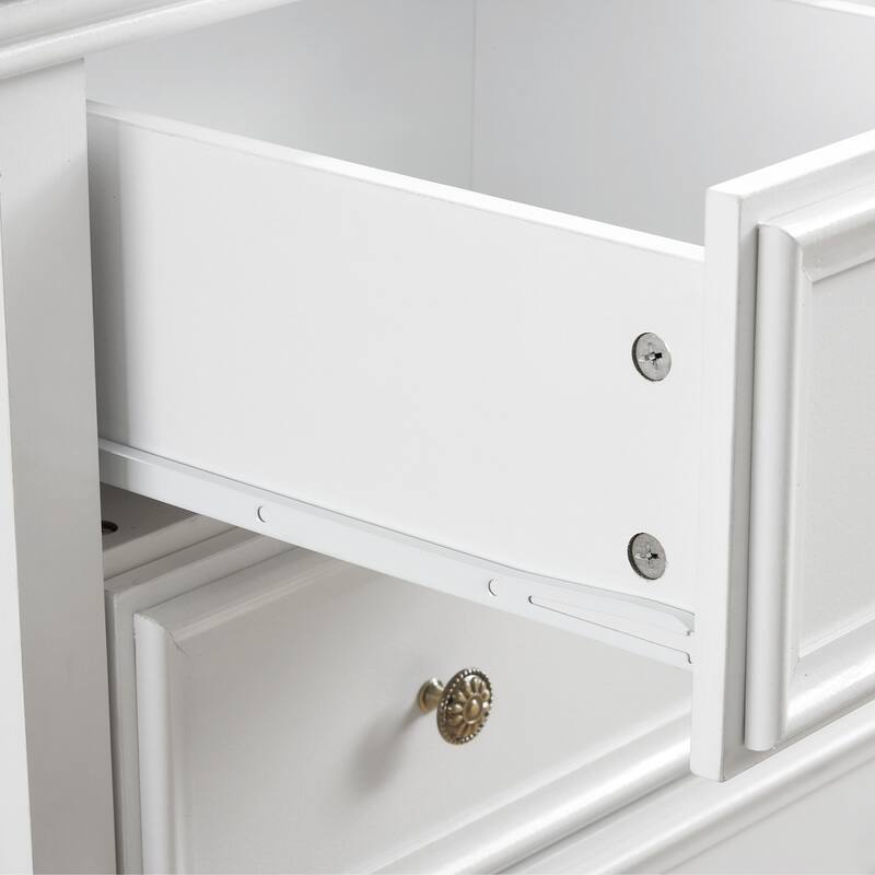 Modern Drawer Dresser Farmhouse Style Dresser Clothes Organizer with 6 Drawers Metal Slides Metal Handles, for Living Room Beige