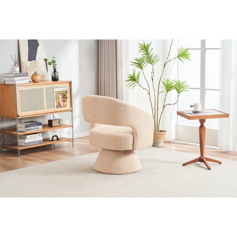 Swivel Round Barrel Accent Armchair for Living Room, Bedroom
