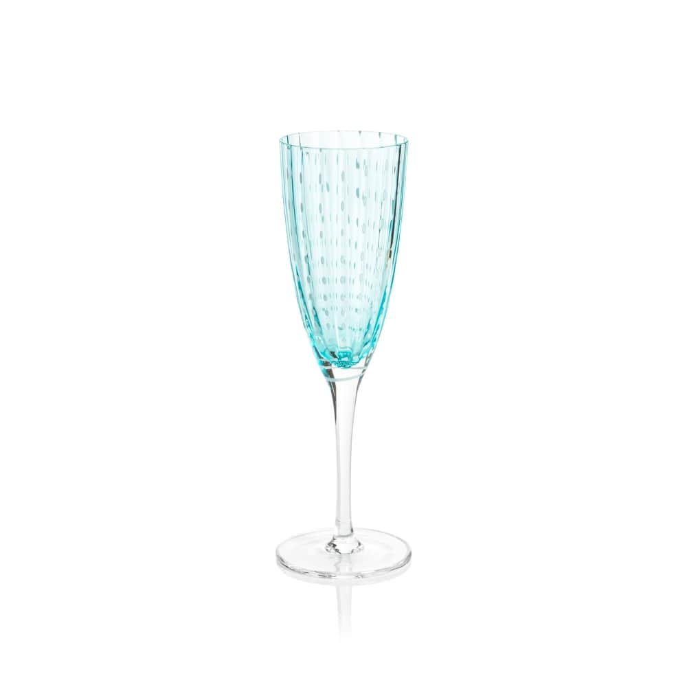 Pescara White Dot Champagne Flutes, Set of 4