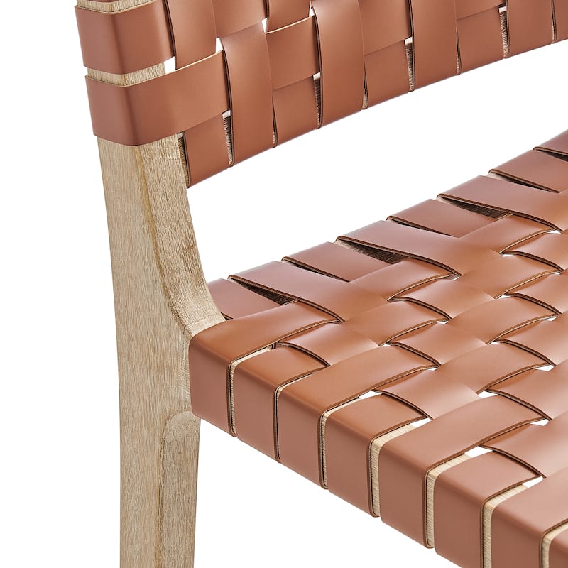 NPD Furniture Marco Faux Leather Counter Stool Drift Wood Frame