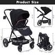 preview thumbnail 25 of 26, Foldable Baby Stroller,High Landscape Stroller for Toddlers, Convertible Infant Pram - N/A