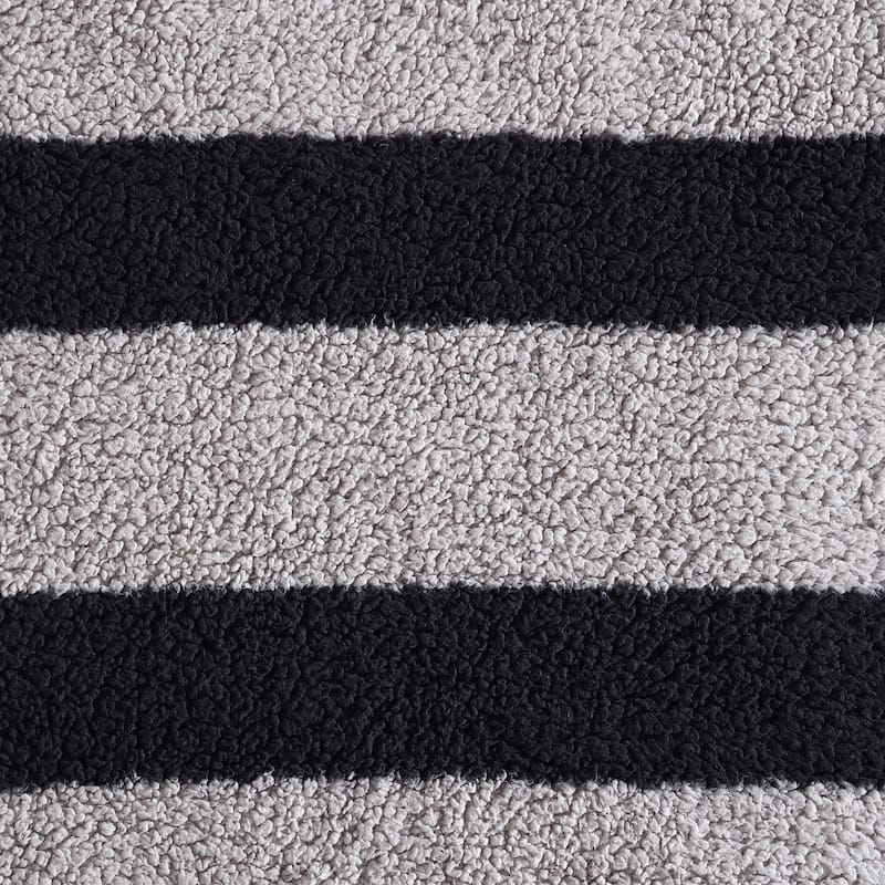 Nautica Lawndale Ultra Soft Plush Sherpa Striped Throw Blanket