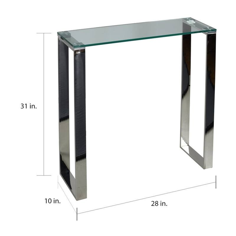 Porch & Den Thunderhead Blass/ Stainless Steel Console Table