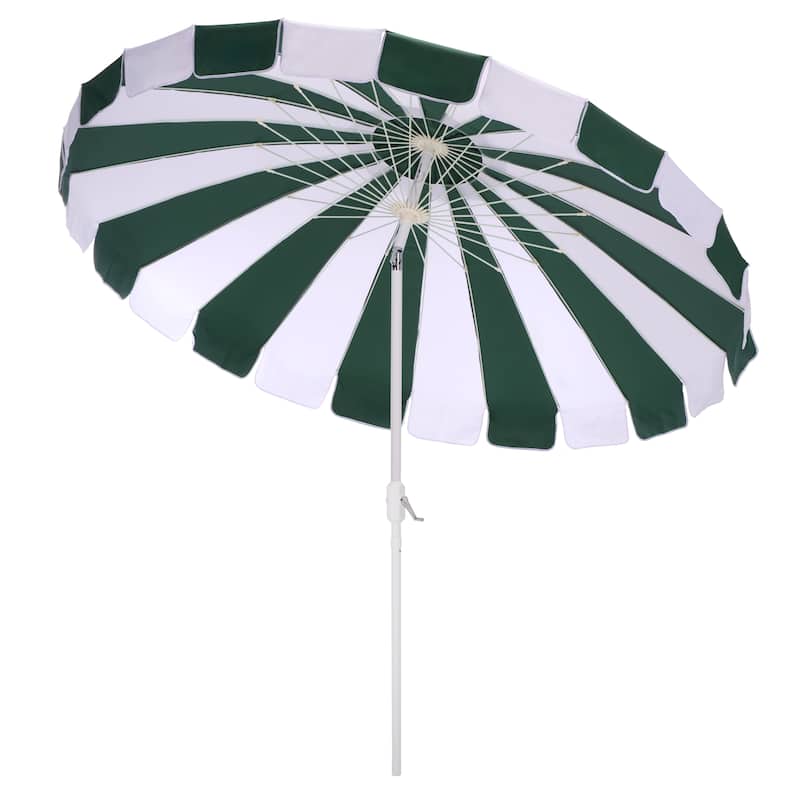 SAFAVIEH Outdoor Patio Furniture Buti 9 Ft Umbrella, Crank Lift Shade with Aluminum Frame