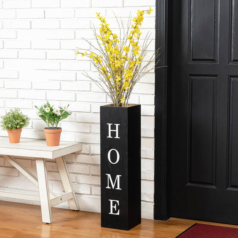 Glitzhome 30"H Rustic Welcome & Home or Welcome & Porch Double Sided Wooden Planter Sign Front Door Decor(2025 Quality-upgraded)