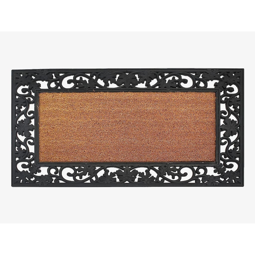 A1HC Rubber/ Coir Brush Welcome Doormat 23" X 38", Mesh Border
