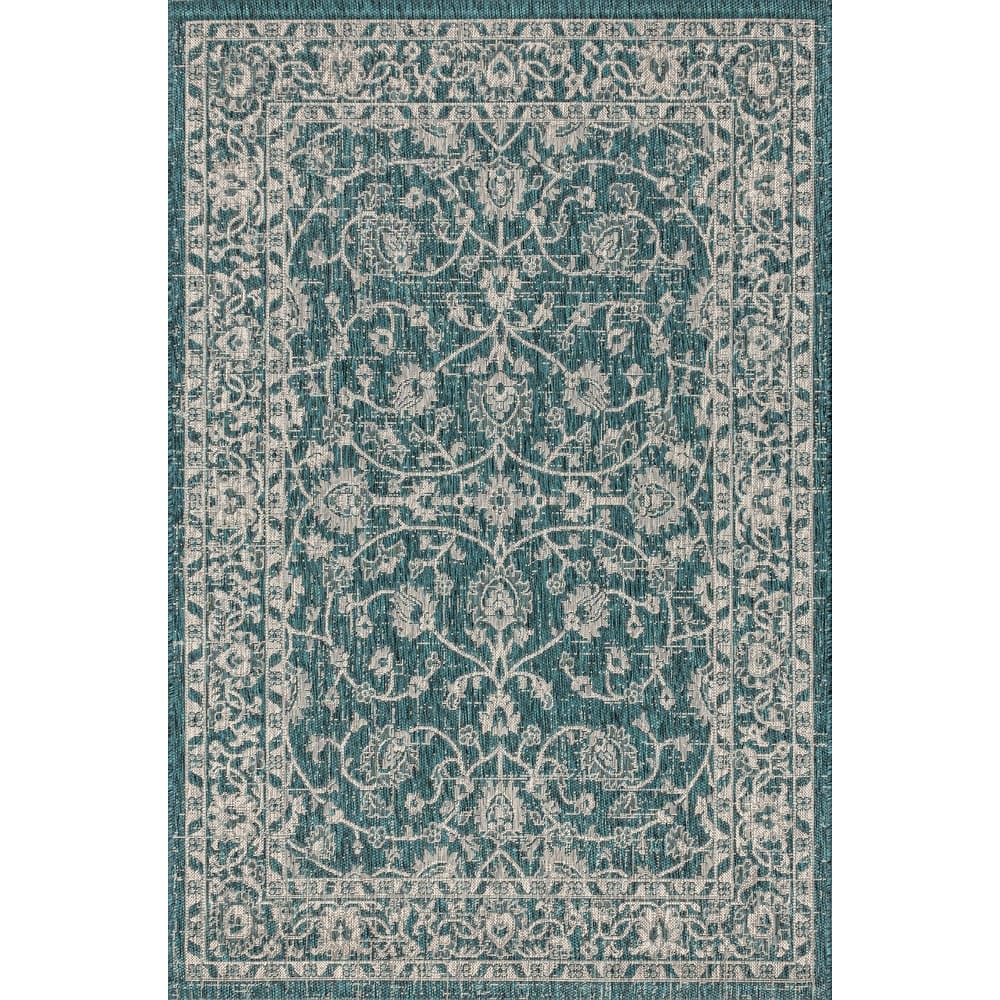 JONATHAN Y Palazzo Vine and Border Textured Weave Indoor/Outdoor Area Rug