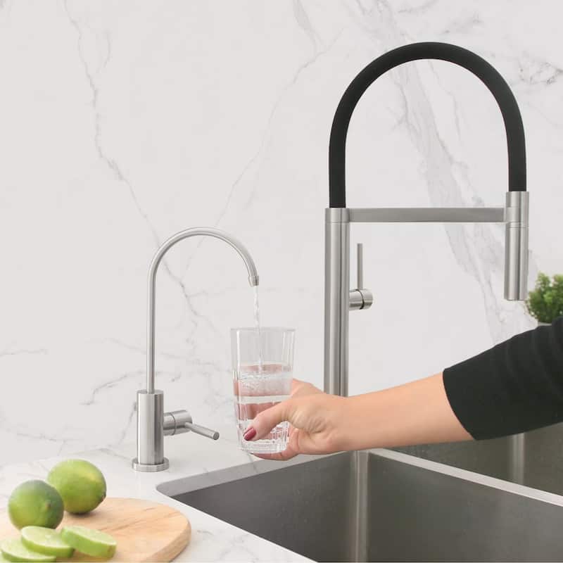 STYLISH Kitchen Sink Drinking Water Faucet, Commercial Water Filtration Faucet, Stainless Steel, Contemporary Style High-Spout