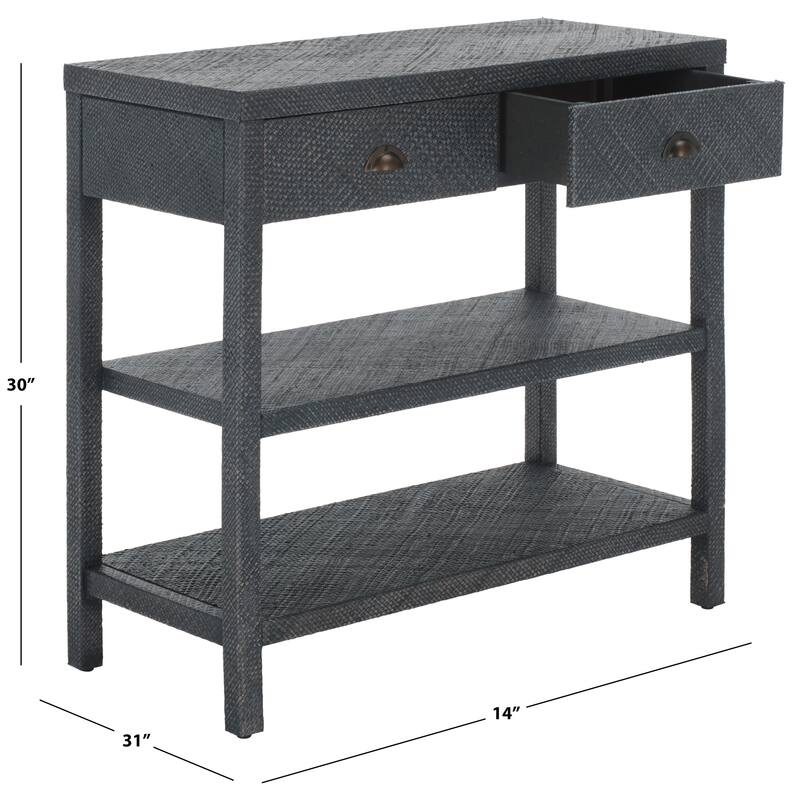 SAFAVIEH Iza Light Natural Raffia/ Gold Console Table - 31" W x 14" L x 30" H - 31"W x 14"D x 30"H