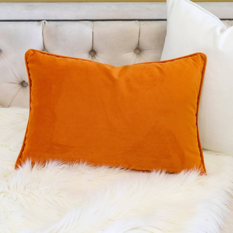 Embroidered Pumpkin Lumbar Throw Pillow - Fall Harvest Accent Cushion