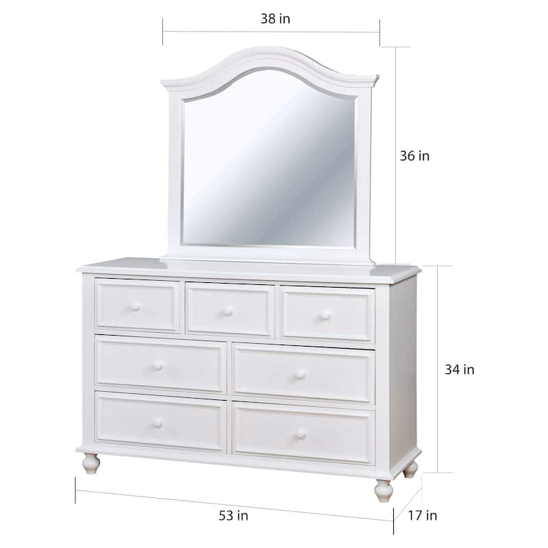 Dole Traditional Wood 7-Drawer 2-Piece Dresser and Mirror Set by Furniture of America