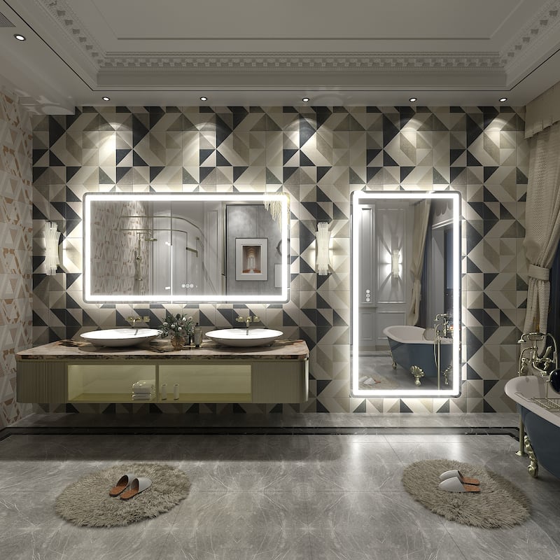 UL Certified Frameless LED Front Light and Backlit Wall Bathroom Vanity Mirror