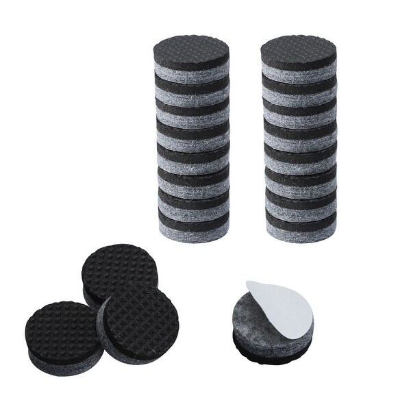 20pcs Furniture Felt Pads Round 3/4 Inch Furniture Grippers Self Stick Slip-resistant Pads for Cabinet Chair Leg Protector Grey