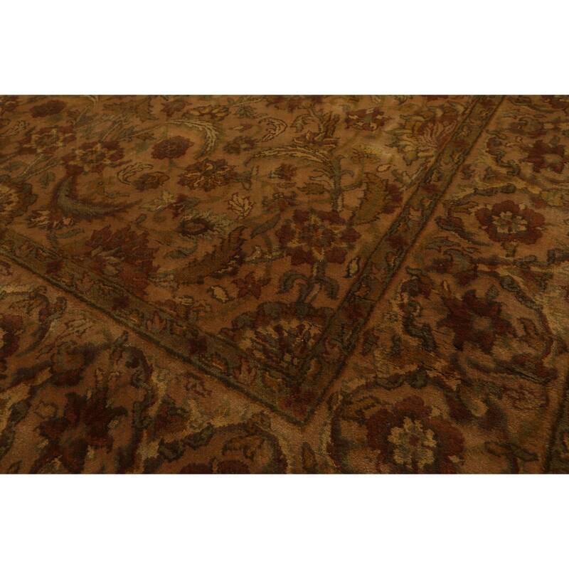 5'11''x9'8'' Hand Knotted New Zealand Wool Caramel Agra Plush Pile Botanical Wash Rug - 5' 11'' x 9' 8''