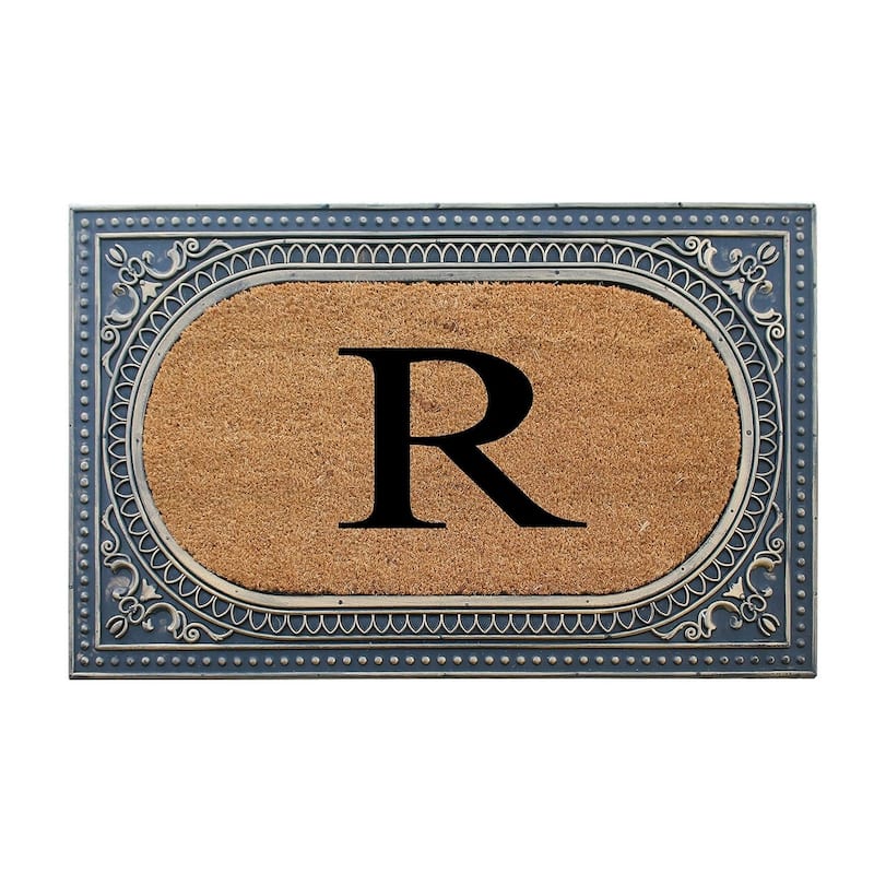 A1HC First Impression Carson Rubber and Coir 24" X 39", Heavy Duty, Easy to Clean Outdoor Monogrammed Doormat