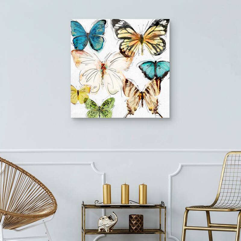 Les Papillons 2 by Studio Arts Canvas Art Print