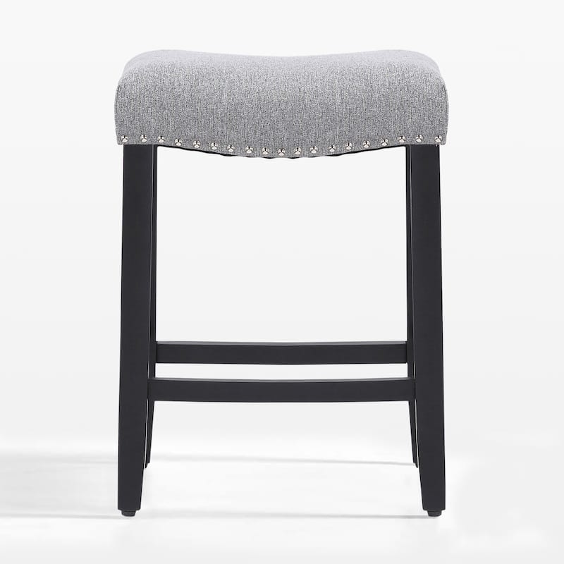 Jameson Upholstered Polyester Black 24 Inch Counter Stool - Black/Gray