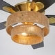 preview thumbnail 18 of 18, 52" Farmhouse Natural Rope Reversible 5-Blade Gold Ceiling Fan with Remote