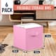 6 Pack Foldable Collapsible Storage Box Bins Shelf Basket Cube Organizer with Dual Handles -13 x 13 x 13