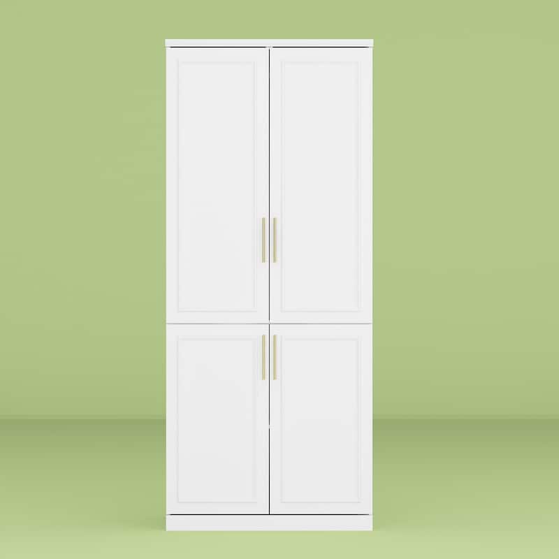 74.8"H Modular Armoire&Wardrobe Storage Closet Cabinet Organizer White