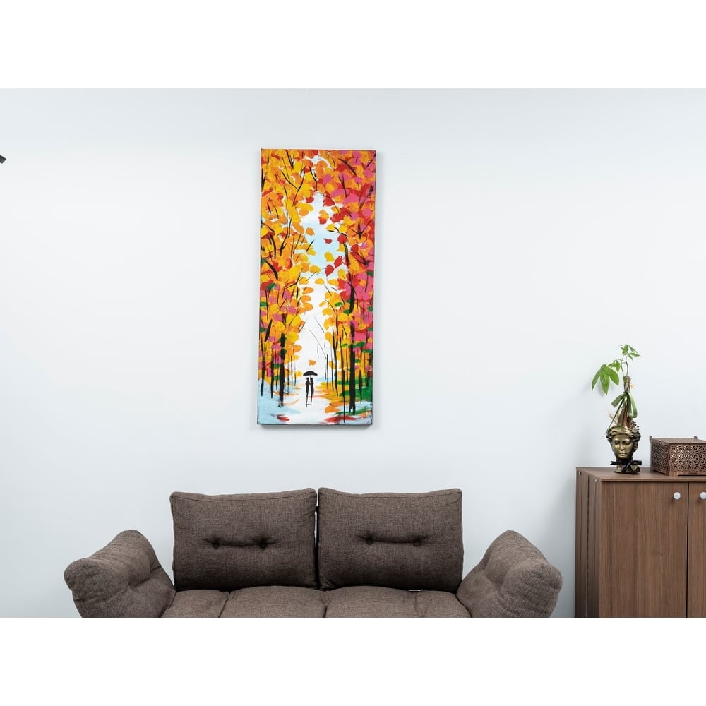 Wandela Wall Canvas Paintings 47'' x 19'' - Orange