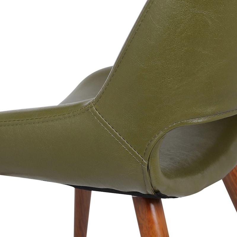 Porthos Home Shane Faux Leather Mid-Century Dining Chair with Metal Legs, Set of 2