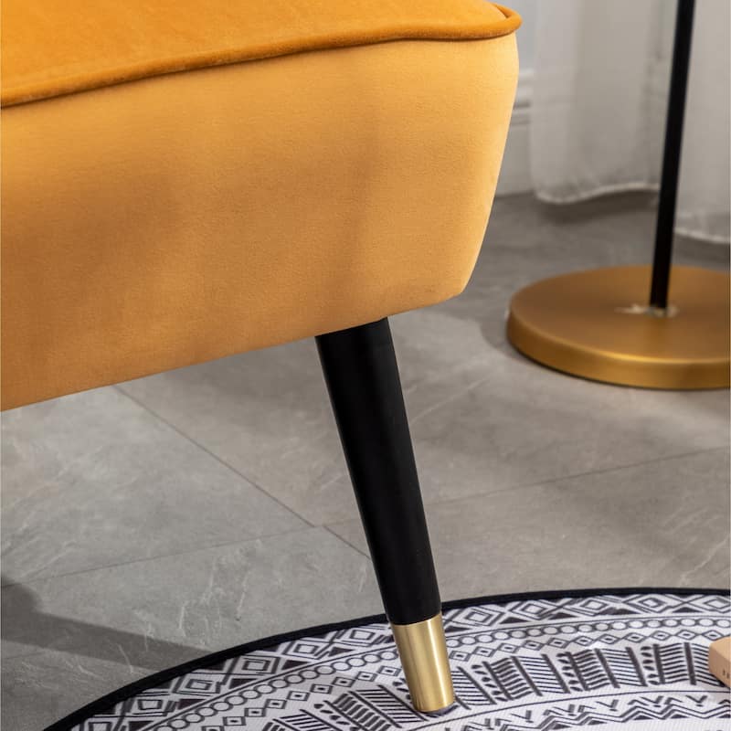 Contemporary Velvet Upholstered Accent Chair for Living Room