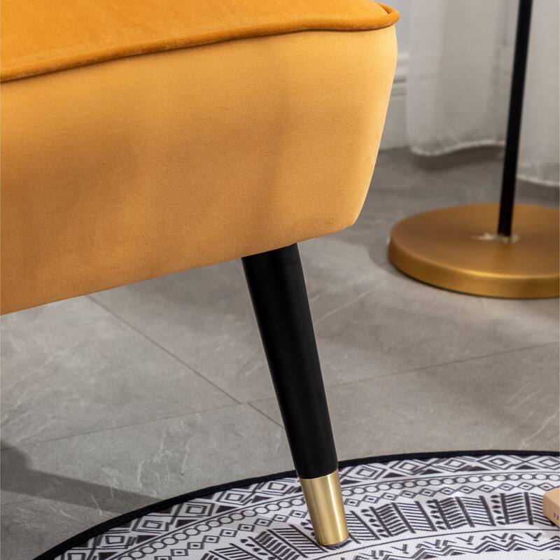 Upholstered Chair Gold Side Chair Lobby Chair Leisure Chair Armless Chair Corner Chair for Living Room