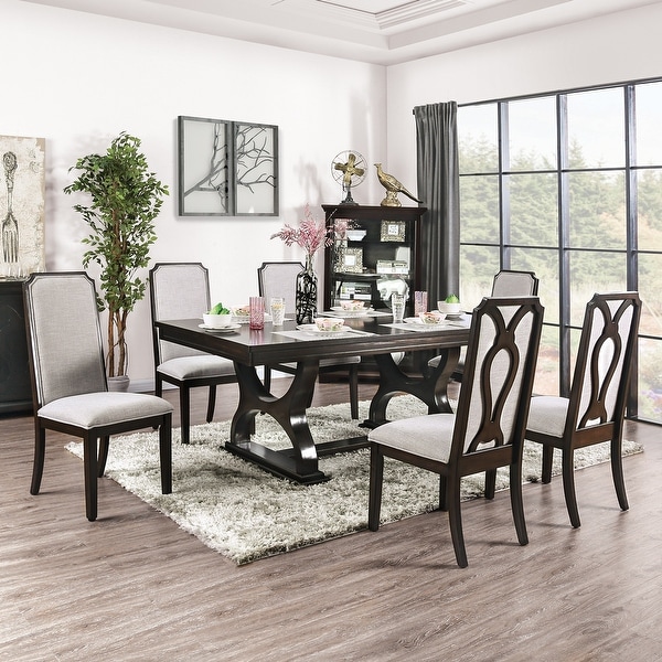 7 Piece Wood Dining Set in Espresso Finish Bed Bath Beyond