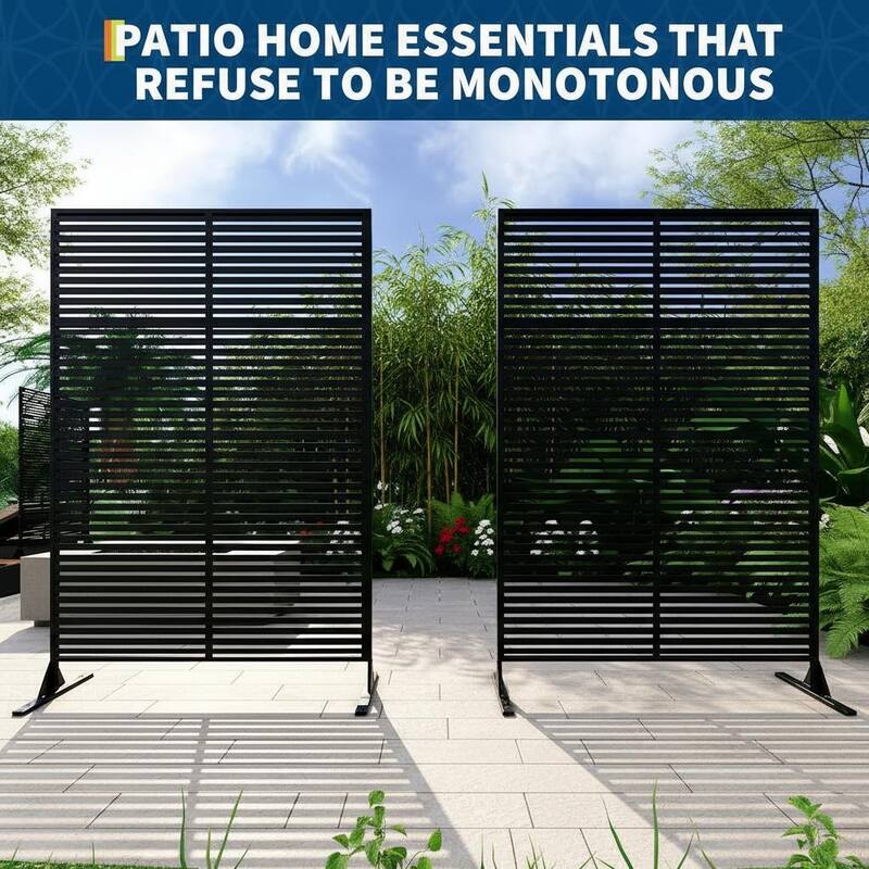 2 pcs 70" H Decorative Metal Garden Fences, Rust-Proof Scroll Design