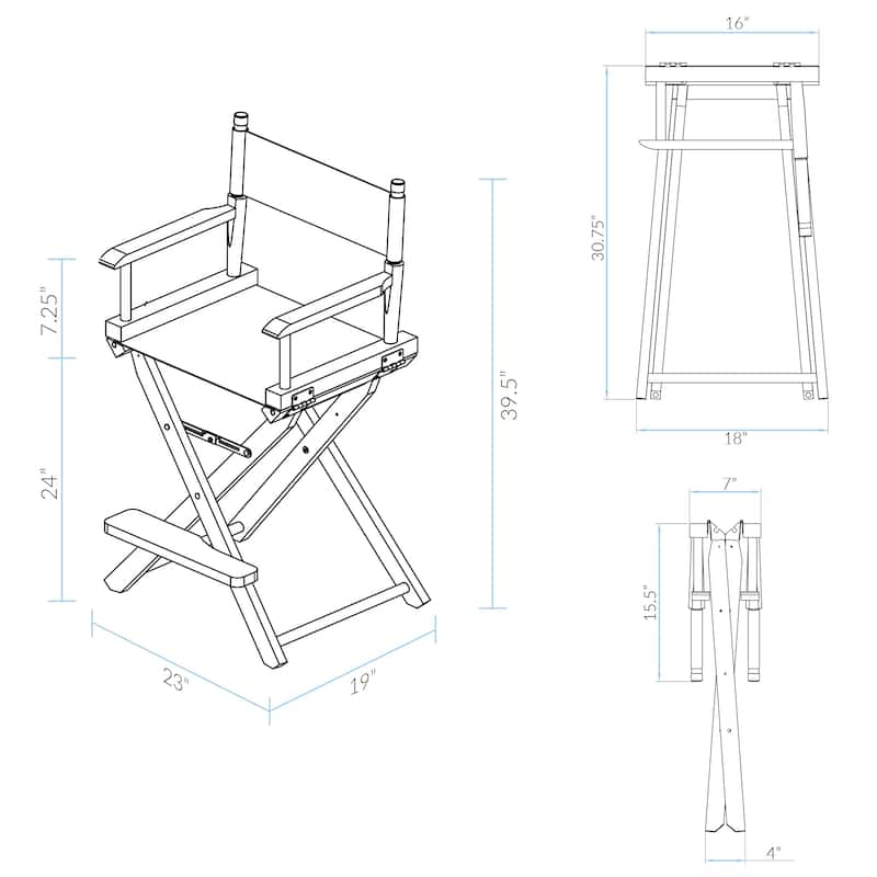 24" Director's Chair White Frame-Watermelon Slices - 23"W x 19"D x 39.5"H