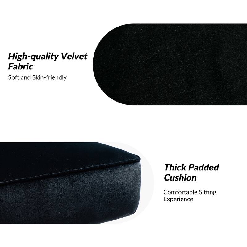 Barto Modern Velvet Tufted Side Chair with Golden Legs by HULALA HOME