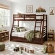 preview thumbnail 6 of 25, Furniture of America Cude Modern Twin over Full Solid Wood Bunk Bed Set Dark Walnut
