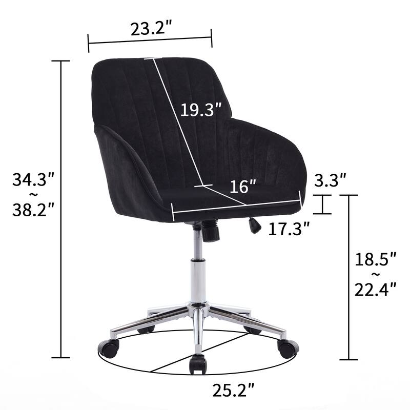 Adjustable Velvet Office Chair Ergonomic Swivel Chair with Backrest