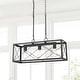 preview thumbnail 23 of 48, Acroma 3 - Light Linear Modern Farmhouse Rectangle Chandelier - N/A Aged Zinc