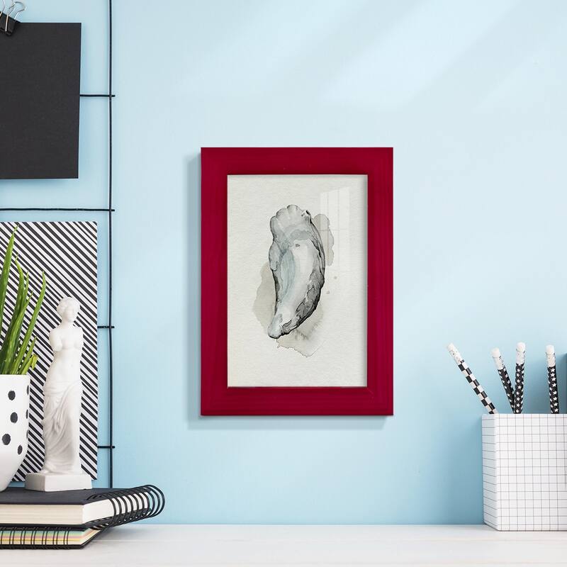 Oysters on the Bay II -Framed Print w/glass-Cherry Red