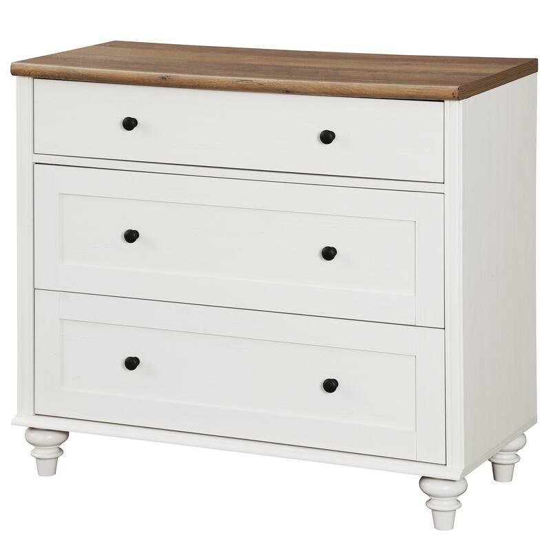 WAMPAT 3 Drawer Dresser ,Wood Storage Dresser for Bedroom