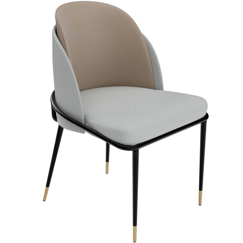 Two-tone Microfiber Leather Upholstered Dining Chairs (Set of 2) - 20.47" W x 20.86" D x 31.69" H