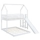 preview thumbnail 9 of 10, Twin over Full House Bunk Bed with Slide and Built-in Ladder, White