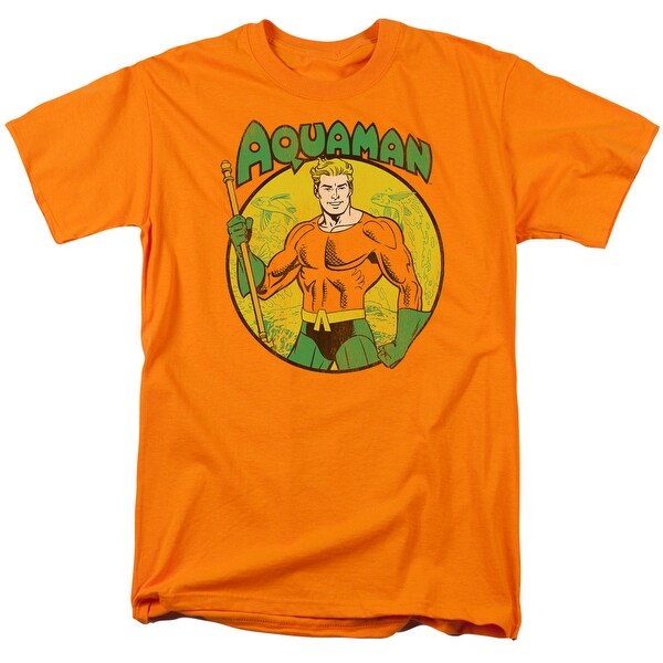 Dc Aquaman Mens Short Sleeve Shirt Orange Xxxx Large