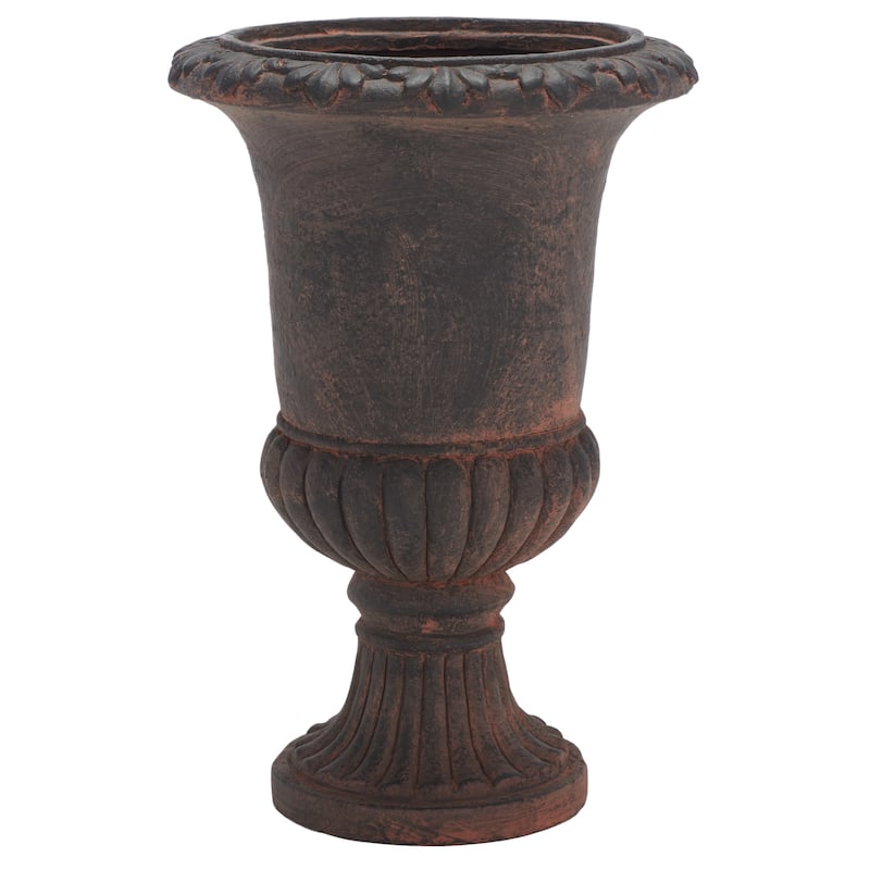 SAFAVIEH Outdoor Fatlina Planter - 14" W x 14" D x 20" H - 14"W x 14"D x 20"H - Brown
