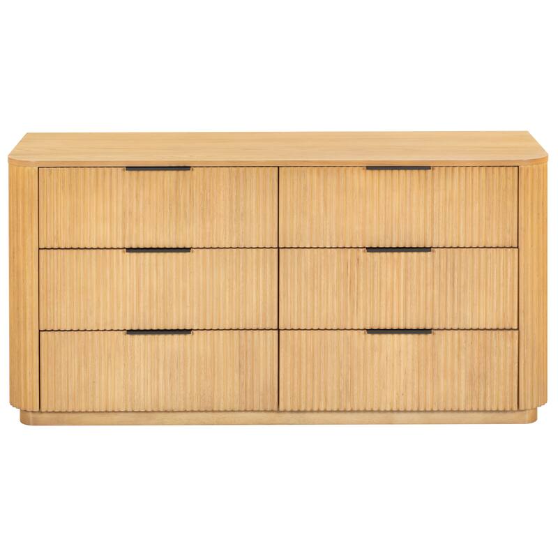 SAFAVIEH Couture Barrymore Reeded Wood 6-Drawer Dresser