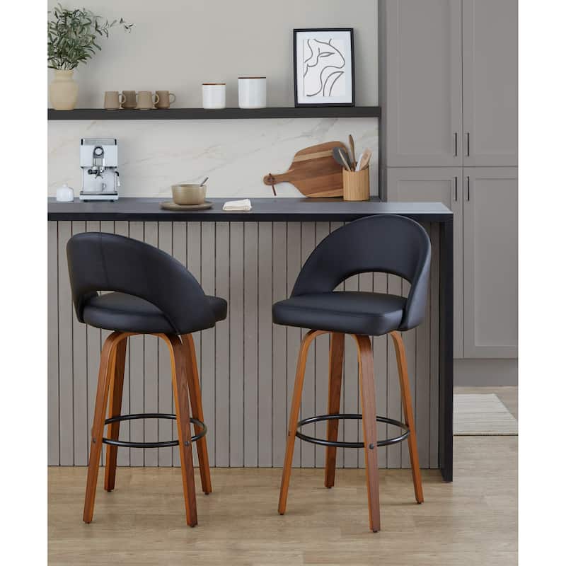Renee Upholstered 30" Fixed-Height Barstool - Set of 2