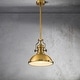 preview thumbnail 12 of 13, CraftHome 1-Light 13" Modern Industrial Single Dome Pendant Light Antique Brass