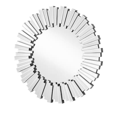 Sparkle 31 in. Contemporary Round Mirror in Clear