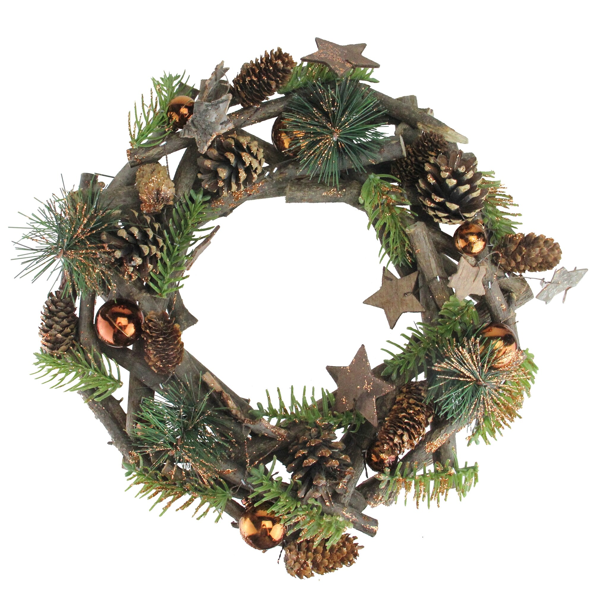 Shop Pine Cones Winter Foliage Twig Christmas Wreath 12 Inch