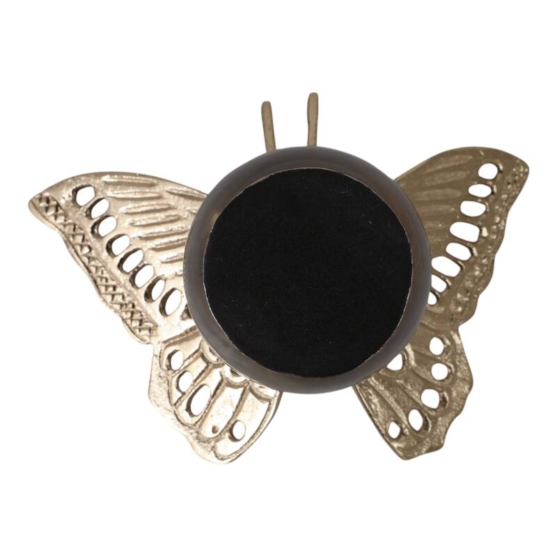 Metal Sculpture Butterfly Statue Orb Base for Home Decor - 6" Gold - 7.75" x 5" x 6"